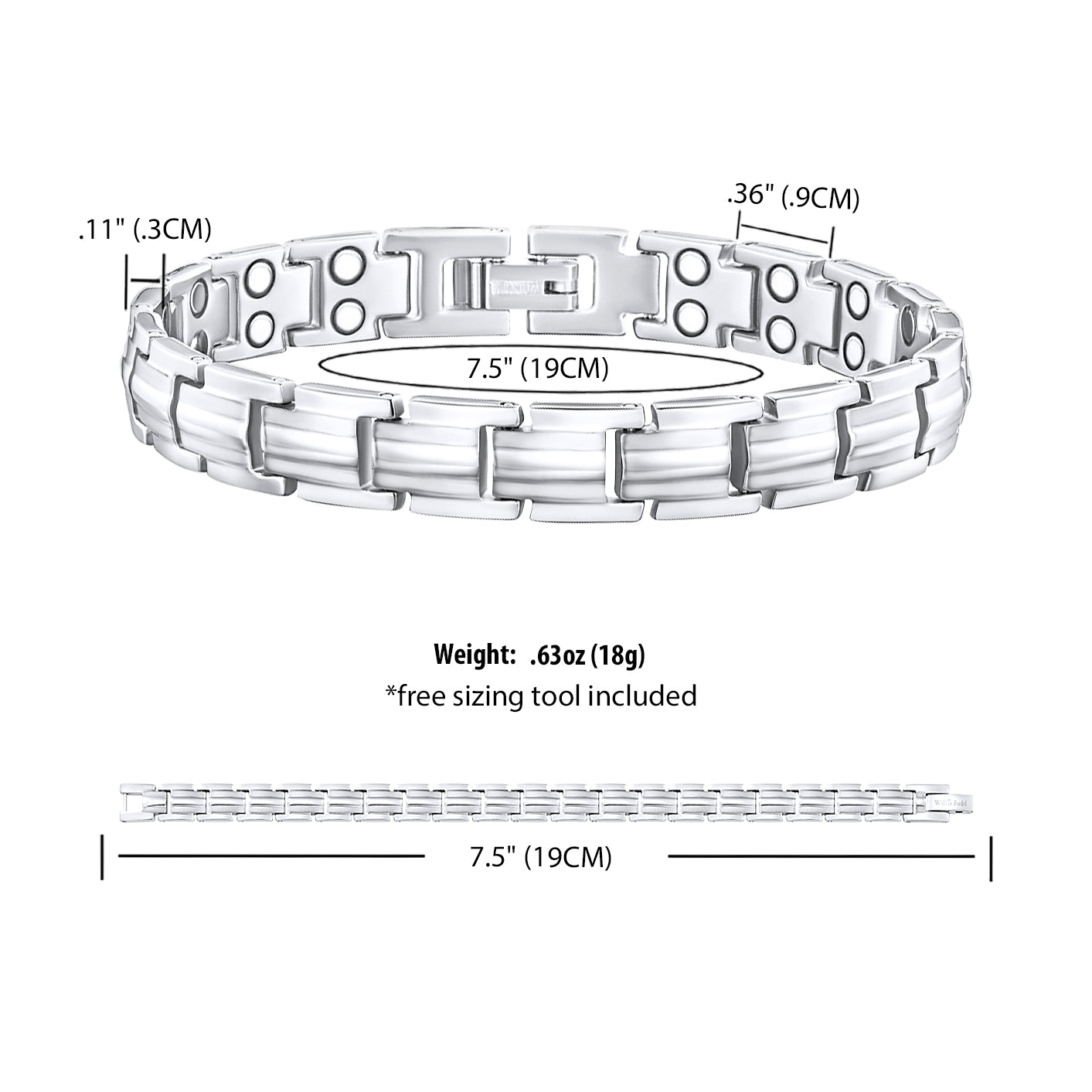 Ladies Double Strength Magnetic Therapy Bracelet