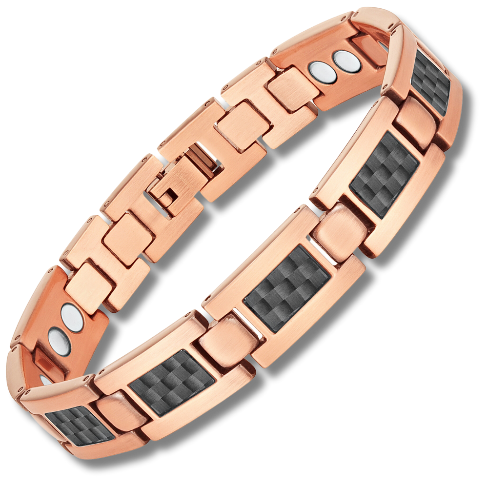Mens Copper Magnetic Bracelet Strong Double Row Magnets