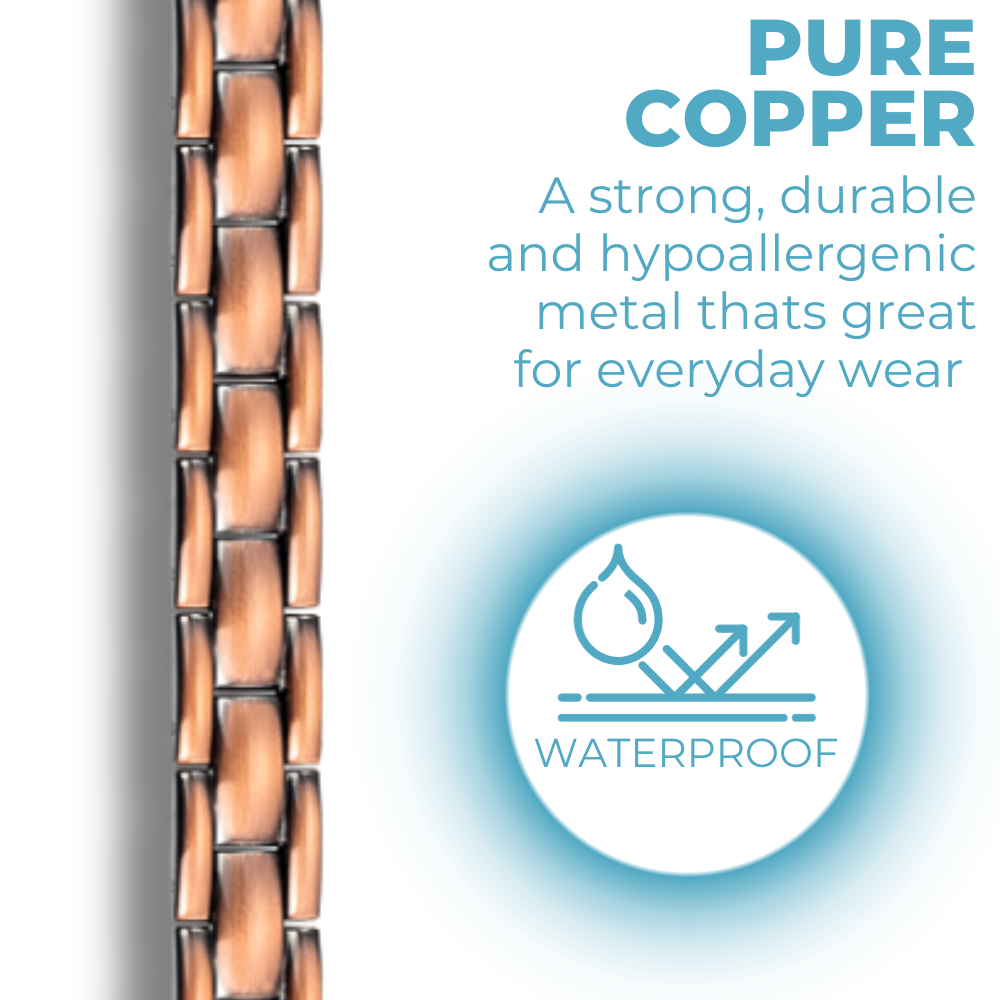 Mens Double Strength Copper Magnetic Therapy Bracelet