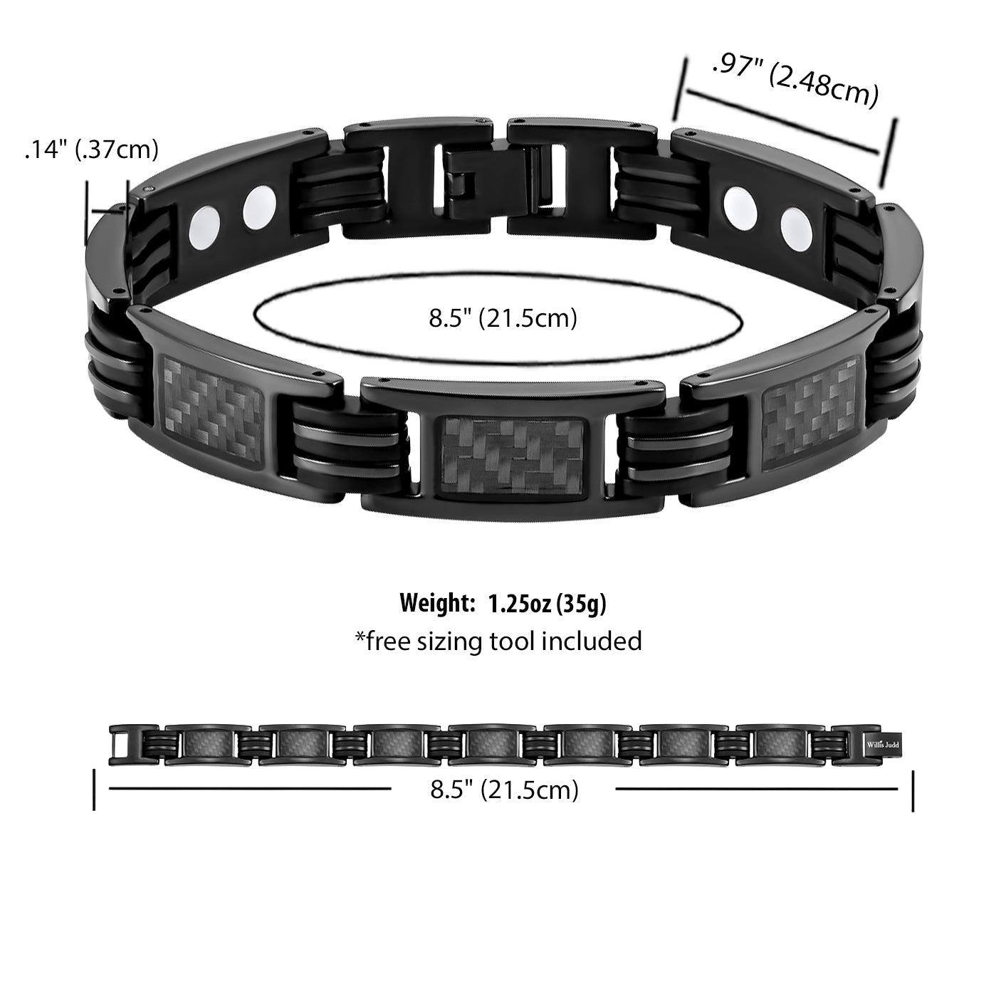 Mens Magnetic Therapy Bracelet Double Strength