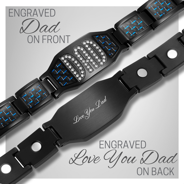 Men's Dad Carbon Fiber Titanium Magnetic Bracelet