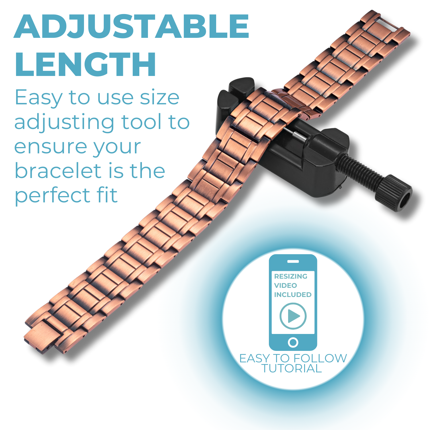 Mens Copper Magnetic Bracelet TRIPLE Power Extra Wide