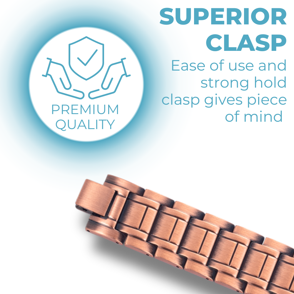 Mens Copper Magnetic Bracelet TRIPLE Power Extra Wide