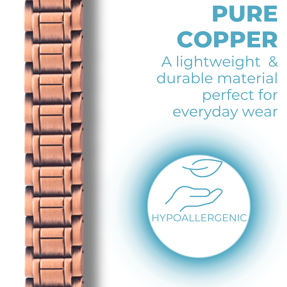 Mens Copper Magnetic Bracelet TRIPLE Power Extra Wide