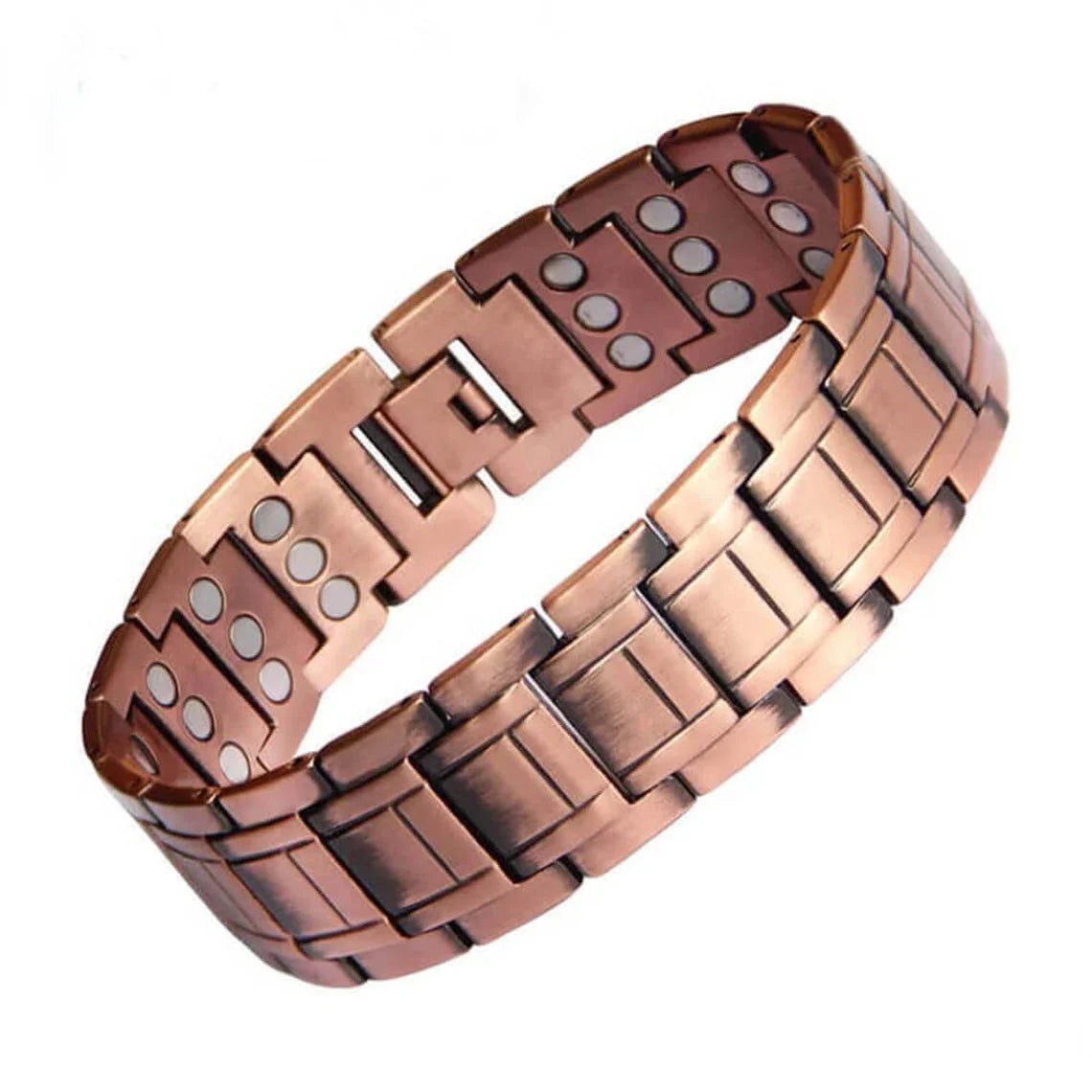Mens 21mm Wide Triple Magnets Copper Bracelet